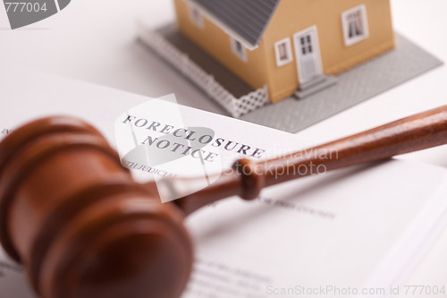 Image of Foreclosure Notice, Gavel and Home