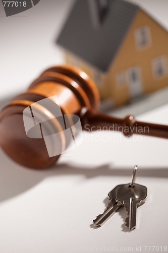 Image of Gavel, House Keys and Model Home
