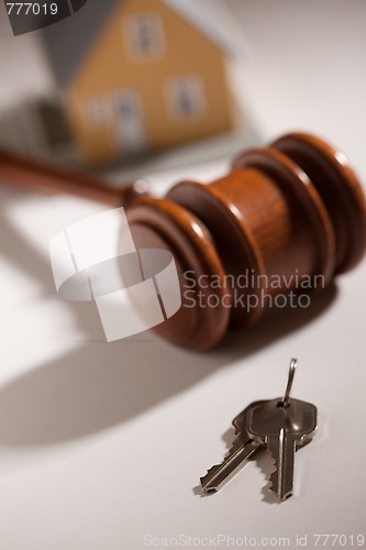 Image of Gavel, House Keys and Model Home