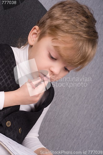 Image of Boy writing