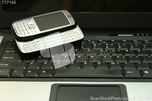 Image of Smartphone on notebook