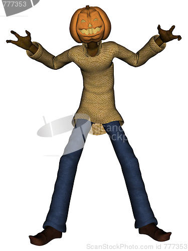 Image of Helloween man with pumpkin head