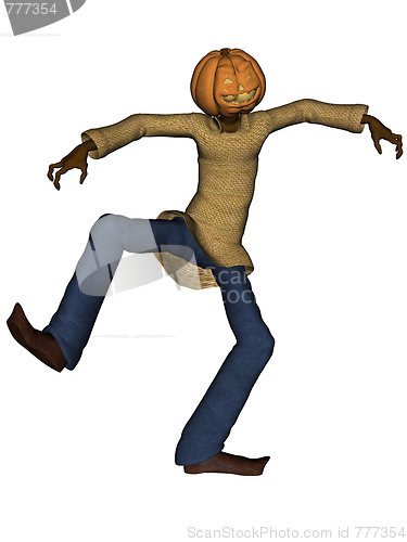 Image of Helloween man with pumpkin head