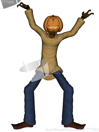 Image of Helloween man with pumpkin head