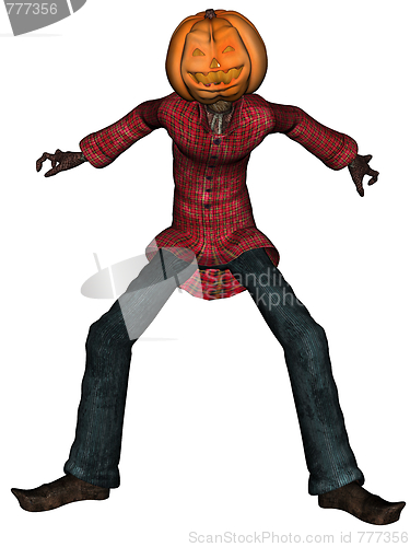 Image of Helloween man with pumpkin head