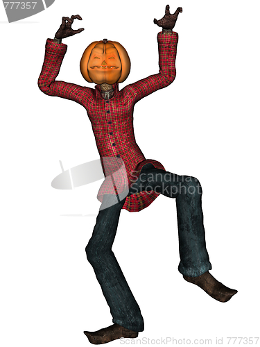 Image of Helloween man with pumpkin head