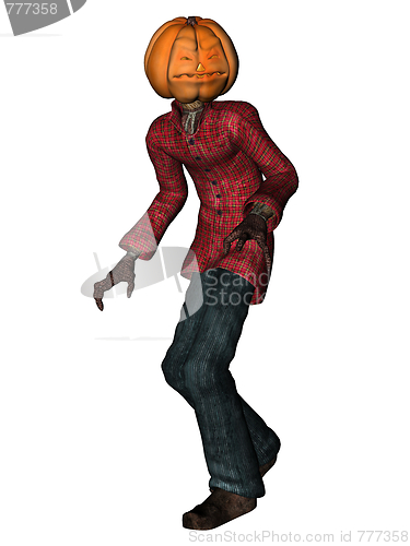 Image of Helloween man with pumpkin head