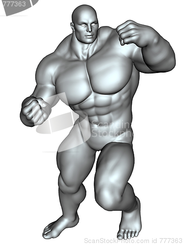 Image of Bodybuilder in action pose