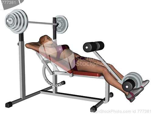 Image of Training woman on excersise equipment