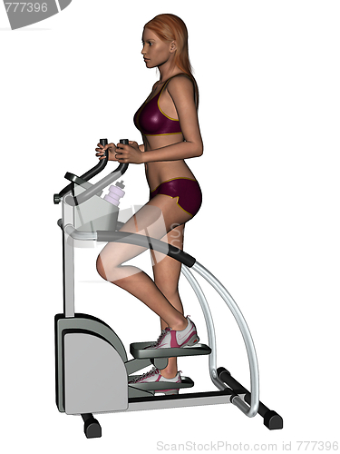 Image of Training woman on excersise equipment