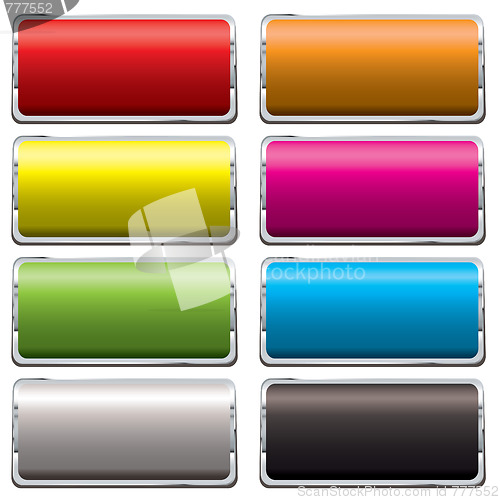 Image of web buton icons with silver bevel