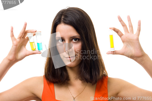 Image of woman with test tubes