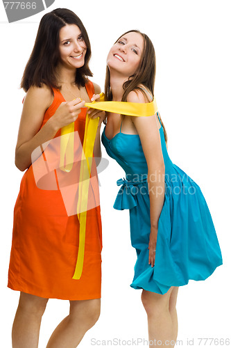 Image of Two young women have fun