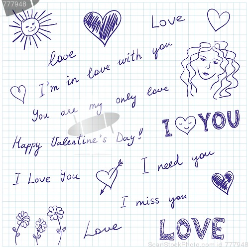 Image of Love messages and doodles