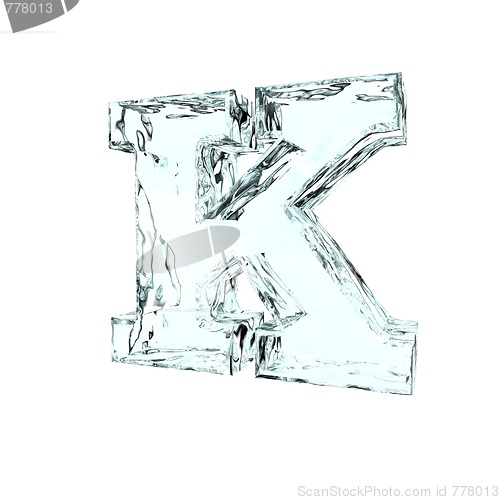 Image of frozen letter k
