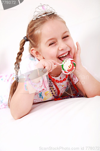 Image of Lovely princess with lollipop