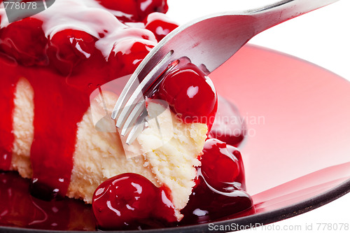 Image of Cherry Cheesecake with Fork
