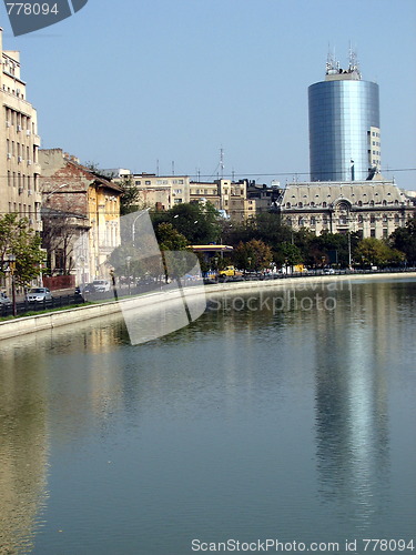 Image of Dambovita river, Bucharest, Romania