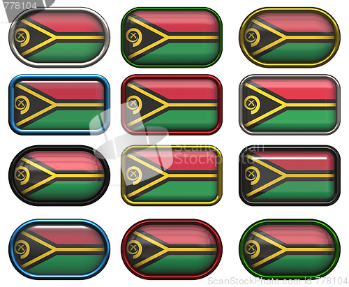 Image of twelve buttons of the Flag of Vanuatu