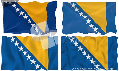 Image of four greats flags of Bosnia