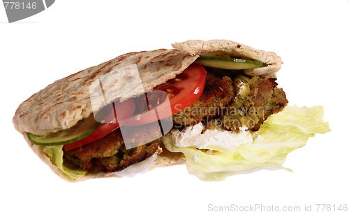 Image of Falafel sandwich, isolated