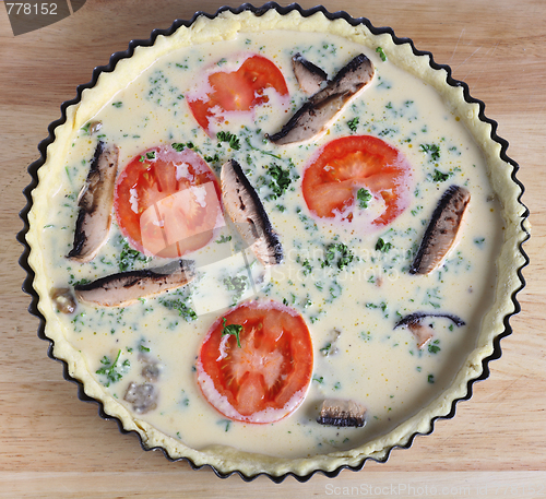 Image of Raw quiche top view