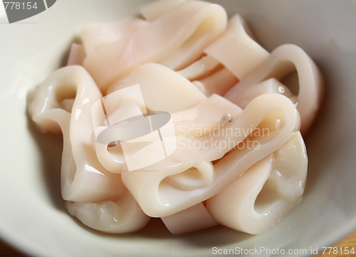 Image of Raw squid rings in a bowl