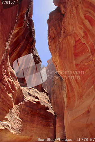 Image of Siq path slot canyon Petra