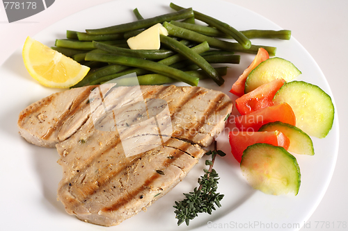 Image of Grilled tuna steak meal