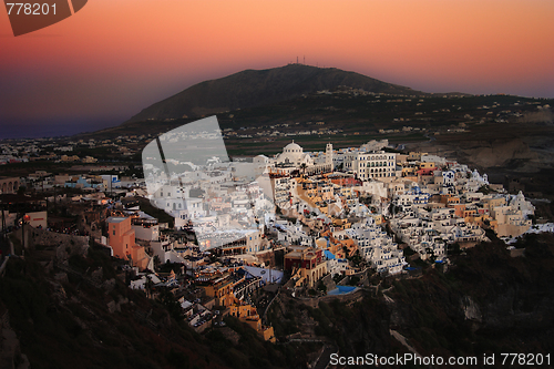 Image of Sunset over Fira, Santorini