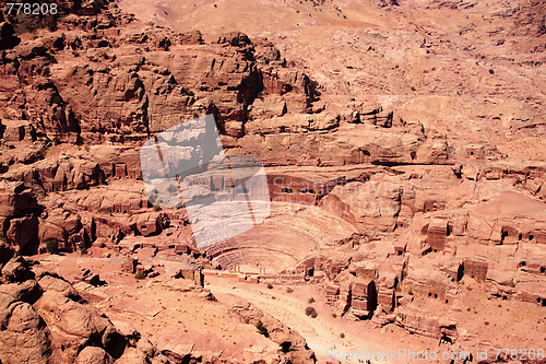 Image of Amphitheatre and graves at Petra