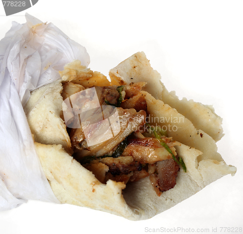 Image of Arab shawarma close-up