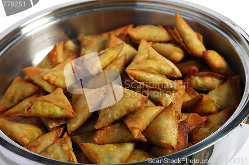 Image of Samosas in a serving bowl