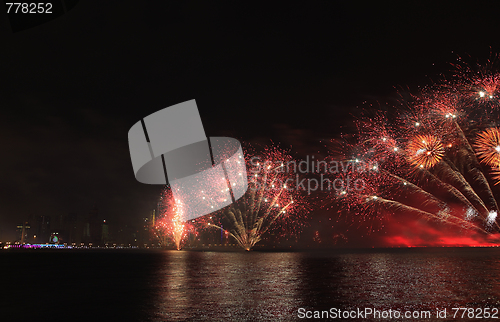 Image of Qatar National Day fireworks in Doha