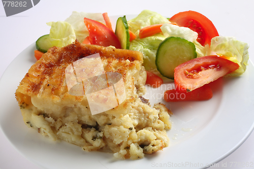 Image of English fish pie and salad