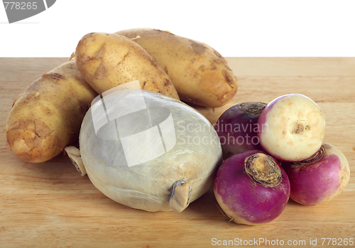 Image of Haggis and raw vegetables