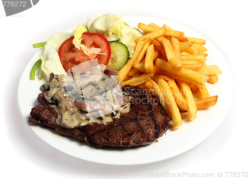 Image of Steak and mushroom sauce