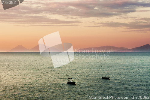 Image of Sunrise sky and sea in pastel colors