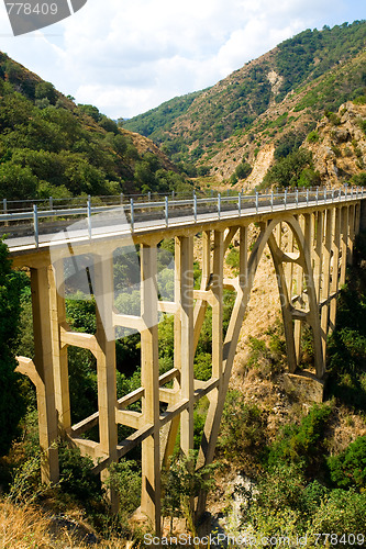 Image of Mountain bridge over the river