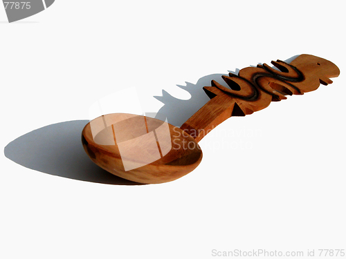 Image of Romanian Wooden Spoon-with Shadow