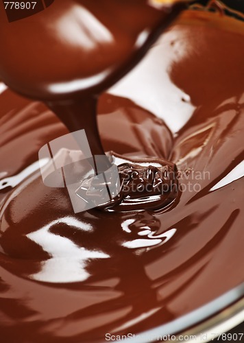 Image of Melted chocolate and spoon