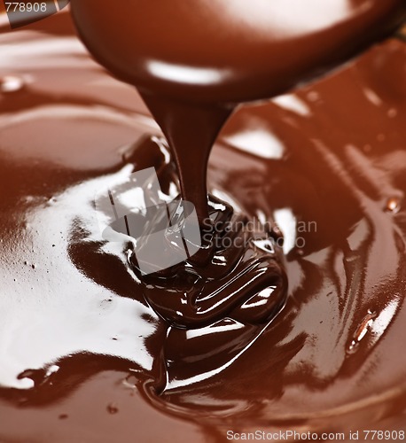 Image of Melted chocolate and spoon