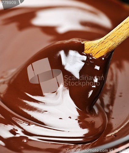 Image of Melted chocolate and spoon