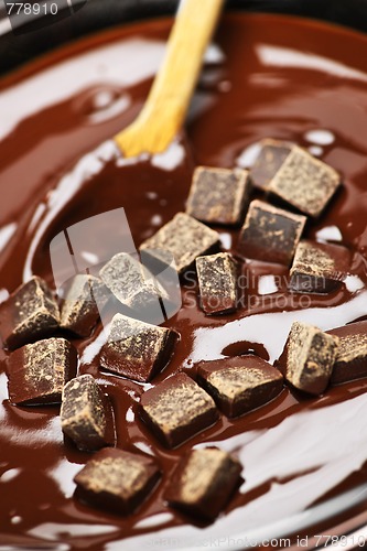 Image of Melting chocolate and spoon