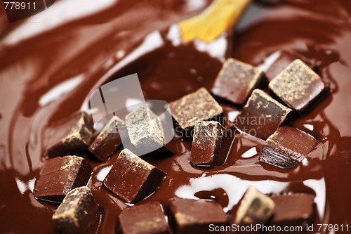 Image of Melting chocolate and spoon