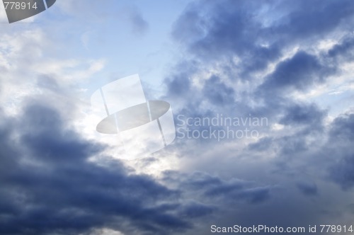 Image of Stormy sky with sunshine