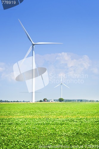 Image of Wind turbine in field