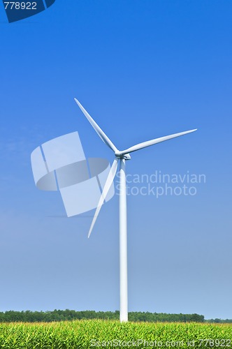 Image of Wind turbine in field
