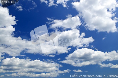 Image of Blue sky with white clouds