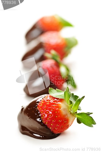 Image of Strawberries dipped in chocolate